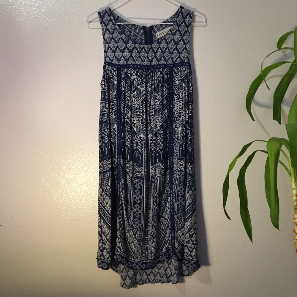 Boho blue summer dress